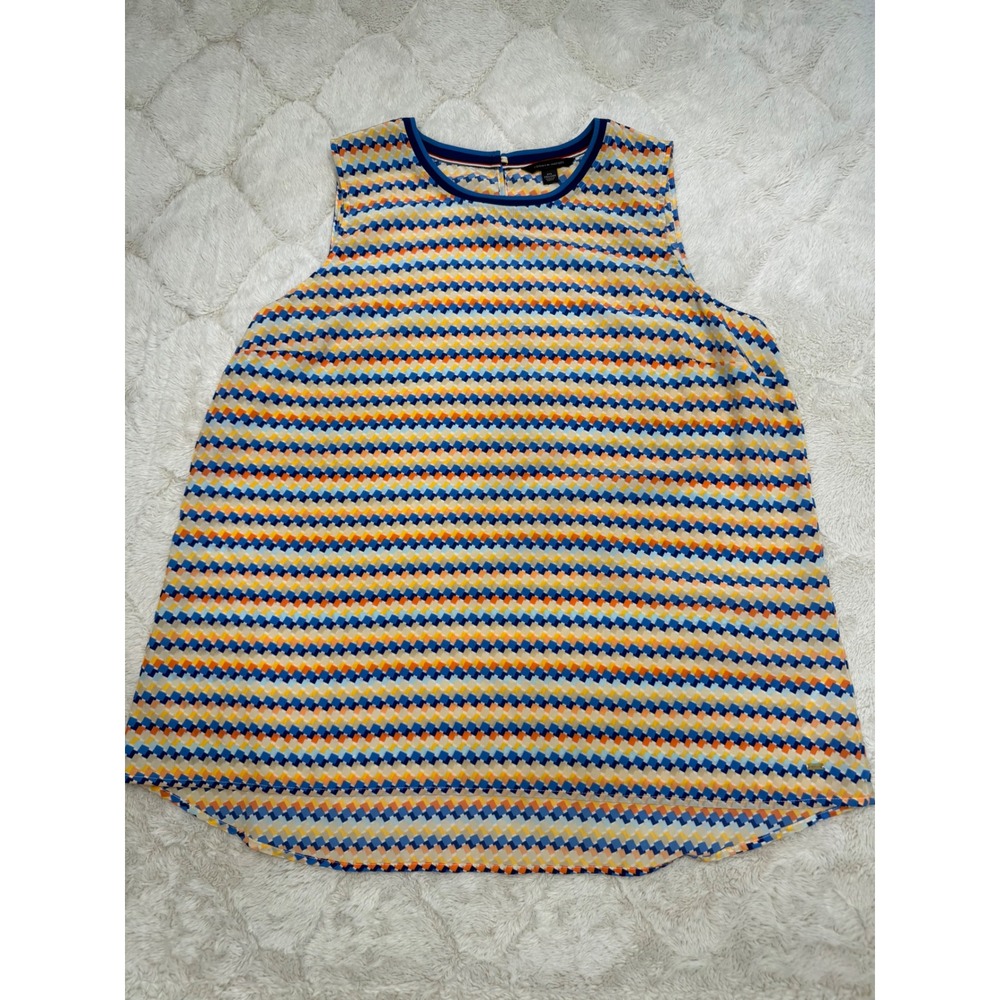 Tommy Hilfiger XXL Coastal Preppy Mod Geometric Retro Print Sleeveless Tunic Top